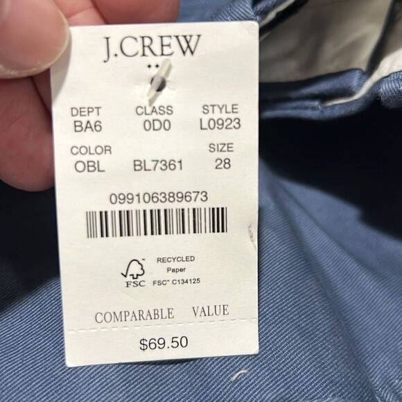 j. Crew Factory lo923 Blue 7" Flex Chino Short For Men NWT size 32 - Picture 6 of 10